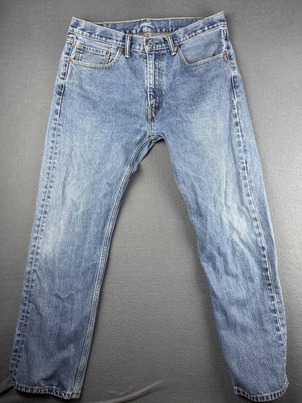 Levis 505 Jeans Mens Size 36x32 Denim Medium Wash Straight Fit Casual Pants